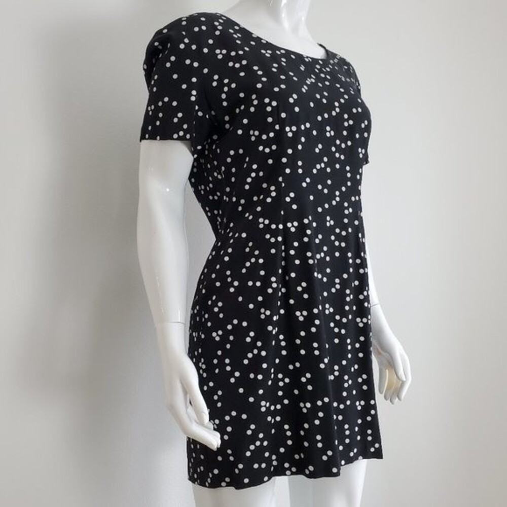 Vintage 80's My Michelle Black & White Polkadot Mini Dress - Picture 3 of 8